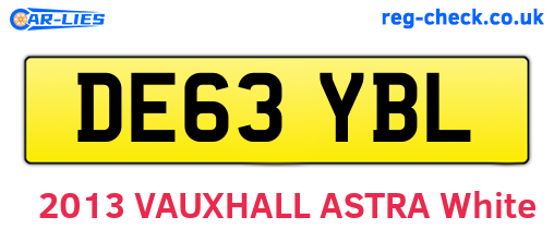 DE63YBL are the vehicle registration plates.
