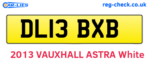 DL13BXB are the vehicle registration plates.
