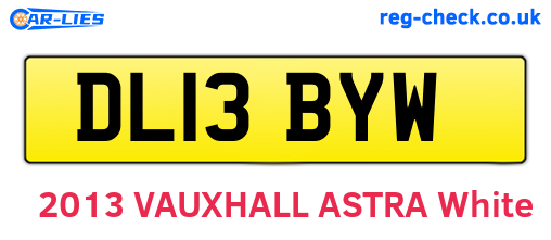 DL13BYW are the vehicle registration plates.