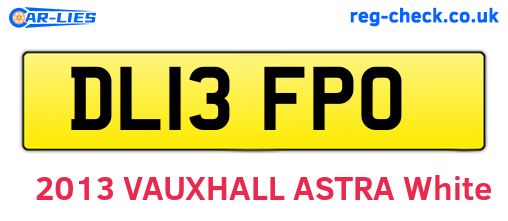 DL13FPO are the vehicle registration plates.