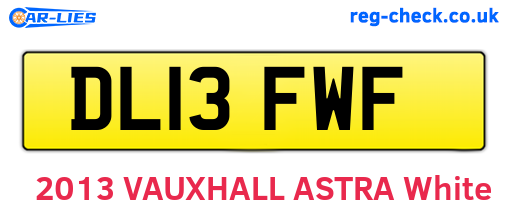 DL13FWF are the vehicle registration plates.