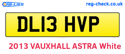 DL13HVP are the vehicle registration plates.