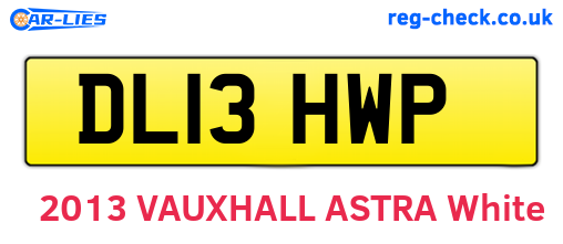 DL13HWP are the vehicle registration plates.