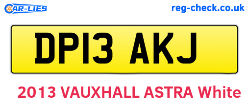 DP13AKJ are the vehicle registration plates.