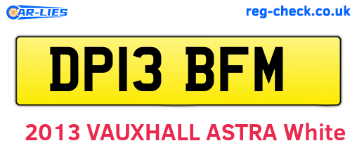 DP13BFM are the vehicle registration plates.