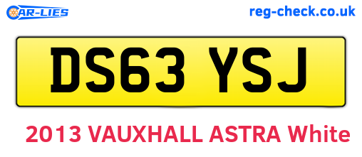 DS63YSJ are the vehicle registration plates.