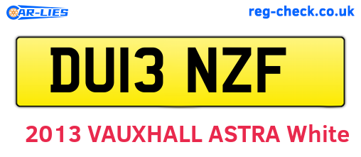 DU13NZF are the vehicle registration plates.