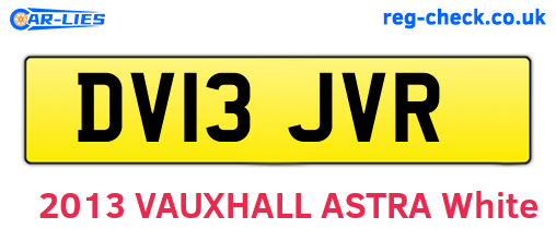 DV13JVR are the vehicle registration plates.