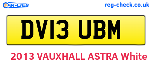 DV13UBM are the vehicle registration plates.