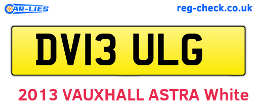 DV13ULG are the vehicle registration plates.
