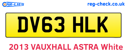 DV63HLK are the vehicle registration plates.