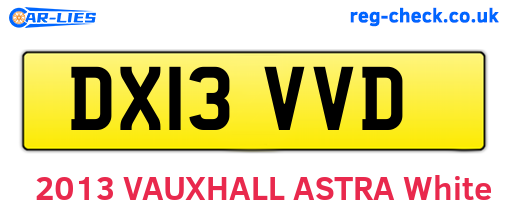 DX13VVD are the vehicle registration plates.