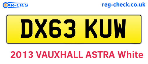 DX63KUW are the vehicle registration plates.