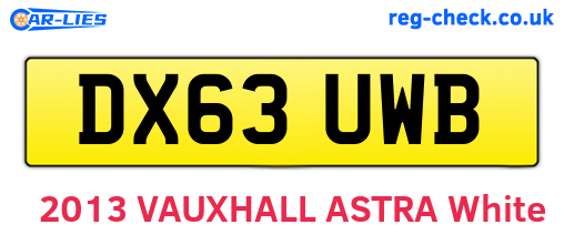 DX63UWB are the vehicle registration plates.