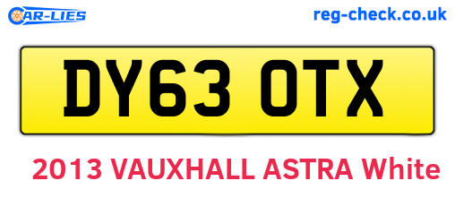 DY63OTX are the vehicle registration plates.