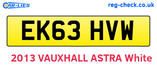 EK63HVW are the vehicle registration plates.