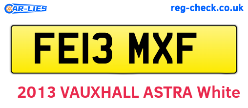 FE13MXF are the vehicle registration plates.