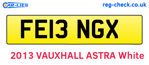 FE13NGX are the vehicle registration plates.