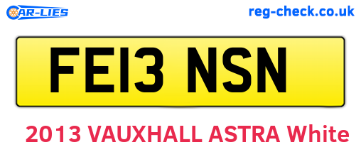 FE13NSN are the vehicle registration plates.