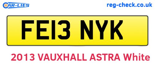FE13NYK are the vehicle registration plates.