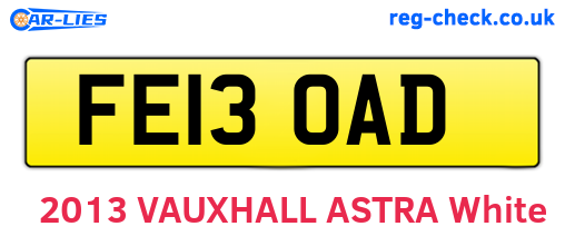 FE13OAD are the vehicle registration plates.