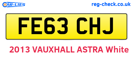 FE63CHJ are the vehicle registration plates.