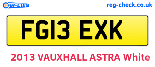 FG13EXK are the vehicle registration plates.