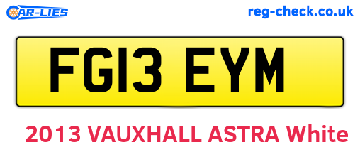 FG13EYM are the vehicle registration plates.
