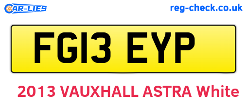 FG13EYP are the vehicle registration plates.