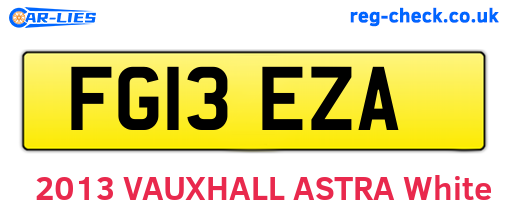 FG13EZA are the vehicle registration plates.