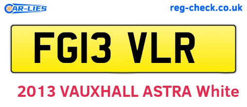 FG13VLR are the vehicle registration plates.
