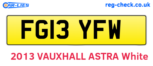 FG13YFW are the vehicle registration plates.