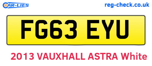 FG63EYU are the vehicle registration plates.