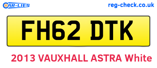 FH62DTK are the vehicle registration plates.