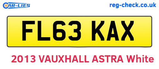 FL63KAX are the vehicle registration plates.