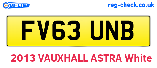 FV63UNB are the vehicle registration plates.