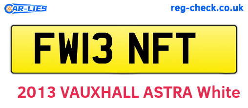FW13NFT are the vehicle registration plates.