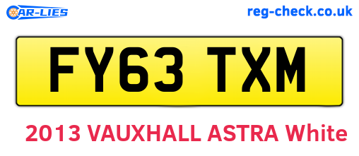 FY63TXM are the vehicle registration plates.