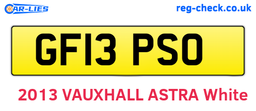 GF13PSO are the vehicle registration plates.