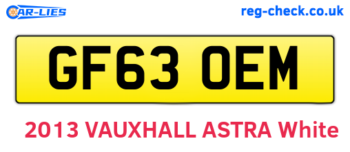 GF63OEM are the vehicle registration plates.