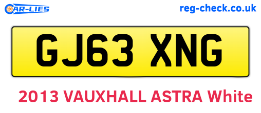 GJ63XNG are the vehicle registration plates.