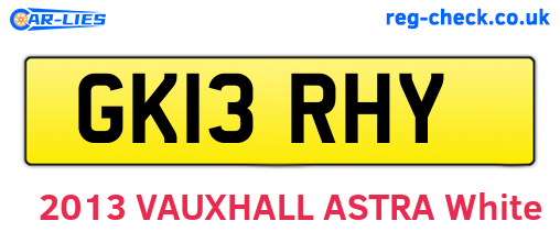 GK13RHY are the vehicle registration plates.