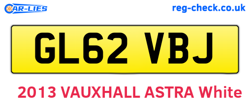 GL62VBJ are the vehicle registration plates.