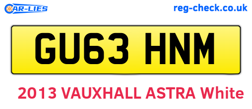 GU63HNM are the vehicle registration plates.