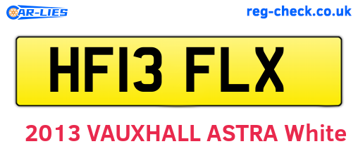 HF13FLX are the vehicle registration plates.