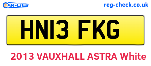 HN13FKG are the vehicle registration plates.