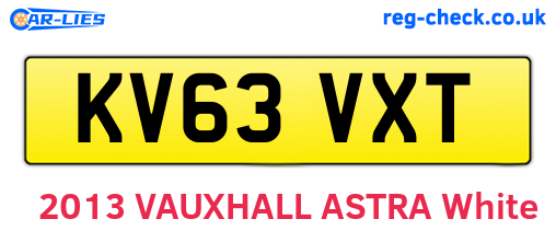KV63VXT are the vehicle registration plates.