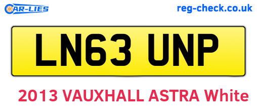 LN63UNP are the vehicle registration plates.