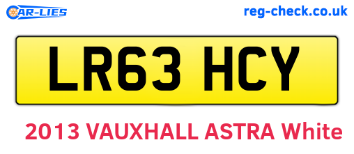 LR63HCY are the vehicle registration plates.