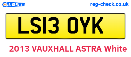 LS13OYK are the vehicle registration plates.